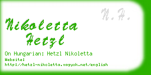 nikoletta hetzl business card